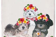 Selling: Havanese Dog Floral Kitchen Dish Towel Pet Gift