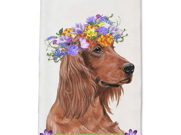 Selling: Irish Setter Dog Floral Kitchen Dish Towel Pet Gift