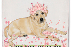 Selling: Labrador Yellow Lab Dog Floral Kitchen Dish Towel Pet Gift