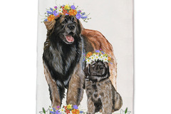 Selling: Leonberger Dog Floral Kitchen Dish Towel Pet Gift
