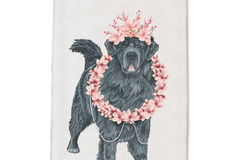 Selling: Newfoundland Newfie Dog Floral Kitchen Dish Towel Pet Gift