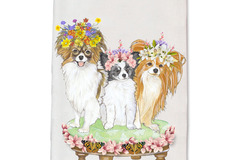 Selling: Papillon Dog Floral Kitchen Dish Towel Pet Gift