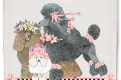 Selling: Poodle Dog Floral Kitchen Dish Towel Pet Gift