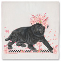 Selling: Pug Black Pug Dog Floral Kitchen Dish Towel Pet Gift
