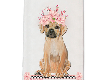 Selling: Puggle Dog Floral Kitchen Dish Towel Pet Gift