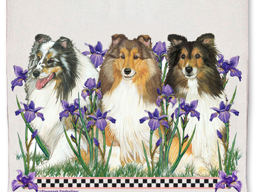 Selling: Shetland Sheepdog Sheltie Dog Floral Kitchen Dish Towel Pet Gift