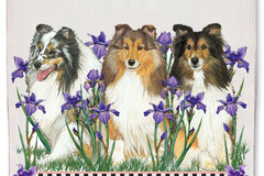 Selling: Shetland Sheepdog Sheltie Dog Floral Kitchen Dish Towel Pet Gift