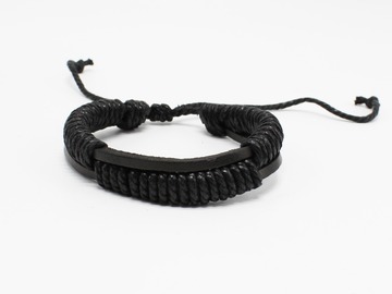 Liquidation & Wholesale Lot: Dozen Mens Faux Leather Bracelets B2063
