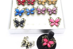 Buy Now: Dozen Antiqued Gold Butterfly Adjustable Rings R2011