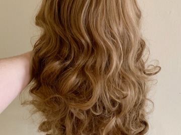Selling with online payment: Curly Brown Wig with Hair Curl