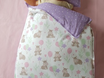 Vente au détail: Accessoires poupée - couette et oreiller pour berceau/lit/couffin