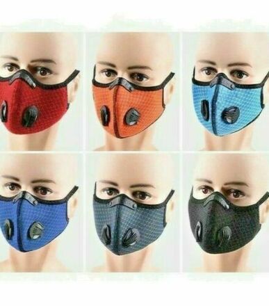 1000x MIX Face Mask With Active Carbon Filter Breathing Valves 