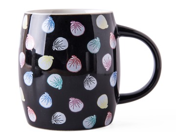  : ORIGINAL TUNG PO PRINT ‘DUMPLINGS’ – Ceramic Mug BLACK