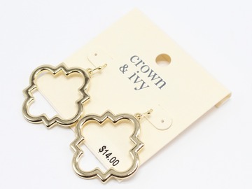 Comprar ahora: Dozen Crown & Ivy Gold Ornate Drop Earrings $168 Value