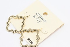 Comprar ahora: Dozen Crown & Ivy Gold Ornate Drop Earrings $168 Value