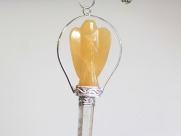 Selling: Angel Pendulum with Ring- Yellow Quartz