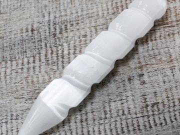 Selling: Selenite Spiral Wands - 16 cm (Point One Ends)