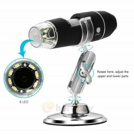 6 Pc Digital Microscope Endoscope 1000X2MP 8LED Magnifier Camera 