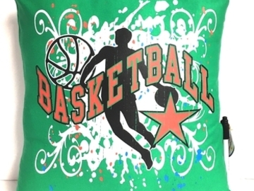 Selling A Singular Item: NEW Green BASKETBALL Themed Autograph Pillow