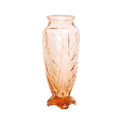 Vente: Grand vase en verre rose ancien, verre moulé, vintage