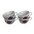 Vente: 4 tasses Violettes anciennes en porcelaine 