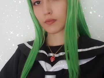 Selling with online payment: Long Green Arda Wig 