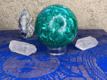 Selling with online payment: Malachite Crystal Ball 