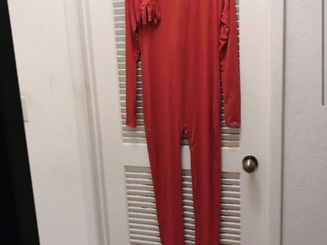 Selling with online payment: Red bodysuit with gloves
