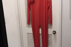Selling with online payment: Red bodysuit with gloves