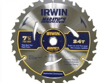 For Sale: IRWIN 184MM 24T WELDTEC CONSTRUCTION CIRCULAR SAW BLADE