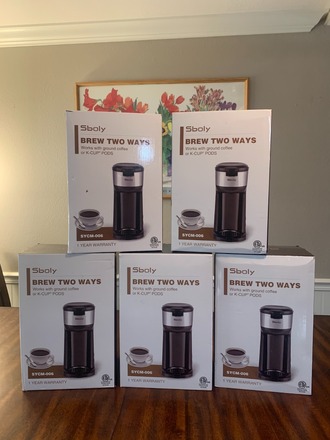 Lot of 5 - Open Box Space Saver Sboly Brand Coffee Makers