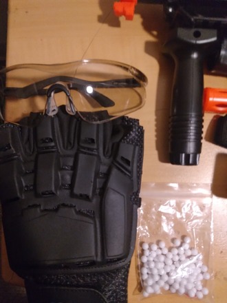 M83 rifle with attachments and spring gun with face mask and more