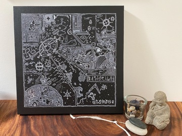 For Sale: Hand Painted, Original Art: “Galactic Time Travel Map”