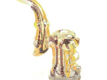  : Large Murrine Glass Milli Sherlock Bubbler w/ Glass Marbles and B