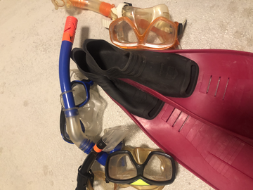 Alquilar un artículo: 4 kpl snorkellit ja räpylät koko 41-42 (snorkels)