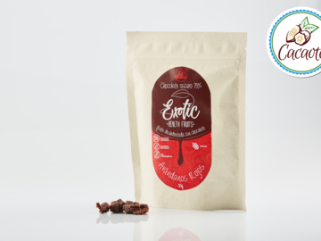 Productos: Snacks Frutas Cubiertas con chocolate Vegano al 75% Cacao