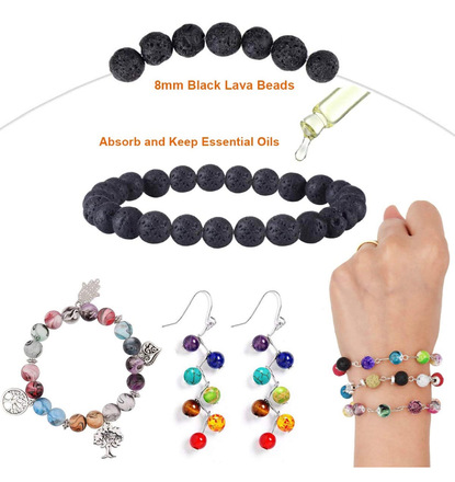 846 Pcs Lava Stone Beads Jewelry Kit