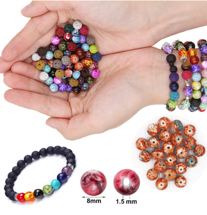 846 Pcs Lava Stone Beads Jewelry Kit