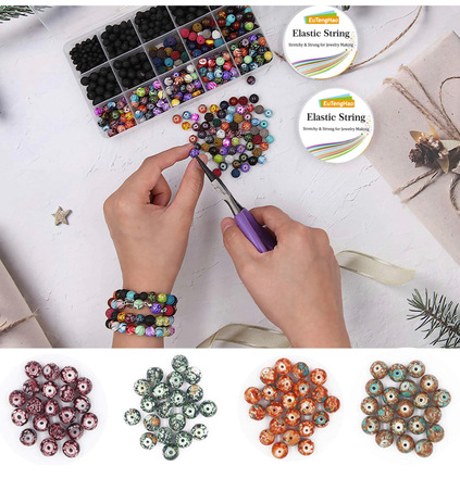 846 Pcs Lava Stone Beads Jewelry Kit