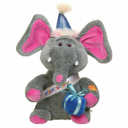 Nika Funny Birthday Elephant New 8″ Plush Moving Singing Animal - Simple  Lots Liquidation