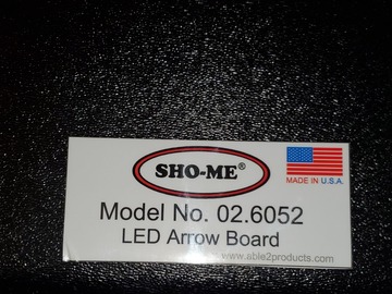 Selling with online payment: New Sho-Me 02.6052 Led Arrow Board w/Controller 02.6029HD3