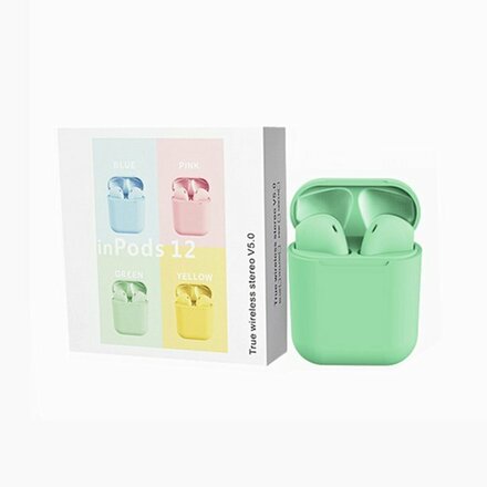 Macaron TWS i12 Wireless Bluetooth Earbuds With Mic and Charging 