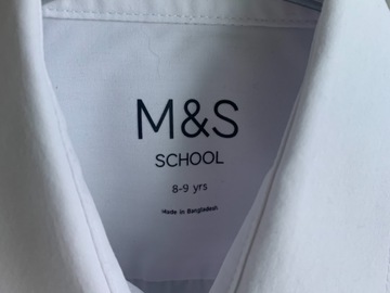 FREE: Age 8-9 - M&S Short Sleeve White Shirt