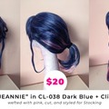 Selling with online payment: Arda Wigs Jeannie in CL-038 Dark Blue w/Pink Streaks