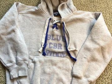 Selling A Singular Item: Blue Ridge lace up hooded pullover sweatshirt