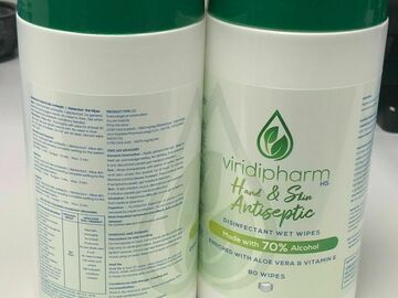 Comprar ahora: 60 Canisters of Hand & Sanitizing 70% Alcohol Wipes