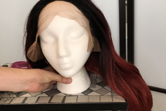 Selling with online payment: Lacefront Black to Red Gradient Long wig