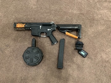 Selling: Arp9 with drum mag and m4 stock