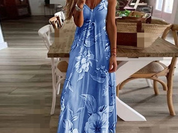 Buy Now: RETAIL COST $1,500+ Floral Print Gradient V-Neck Long Boho Dress