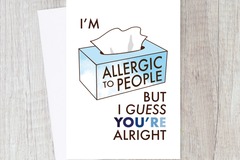  : Introverted People Allergy Card | Best Friend, Socially Awkward